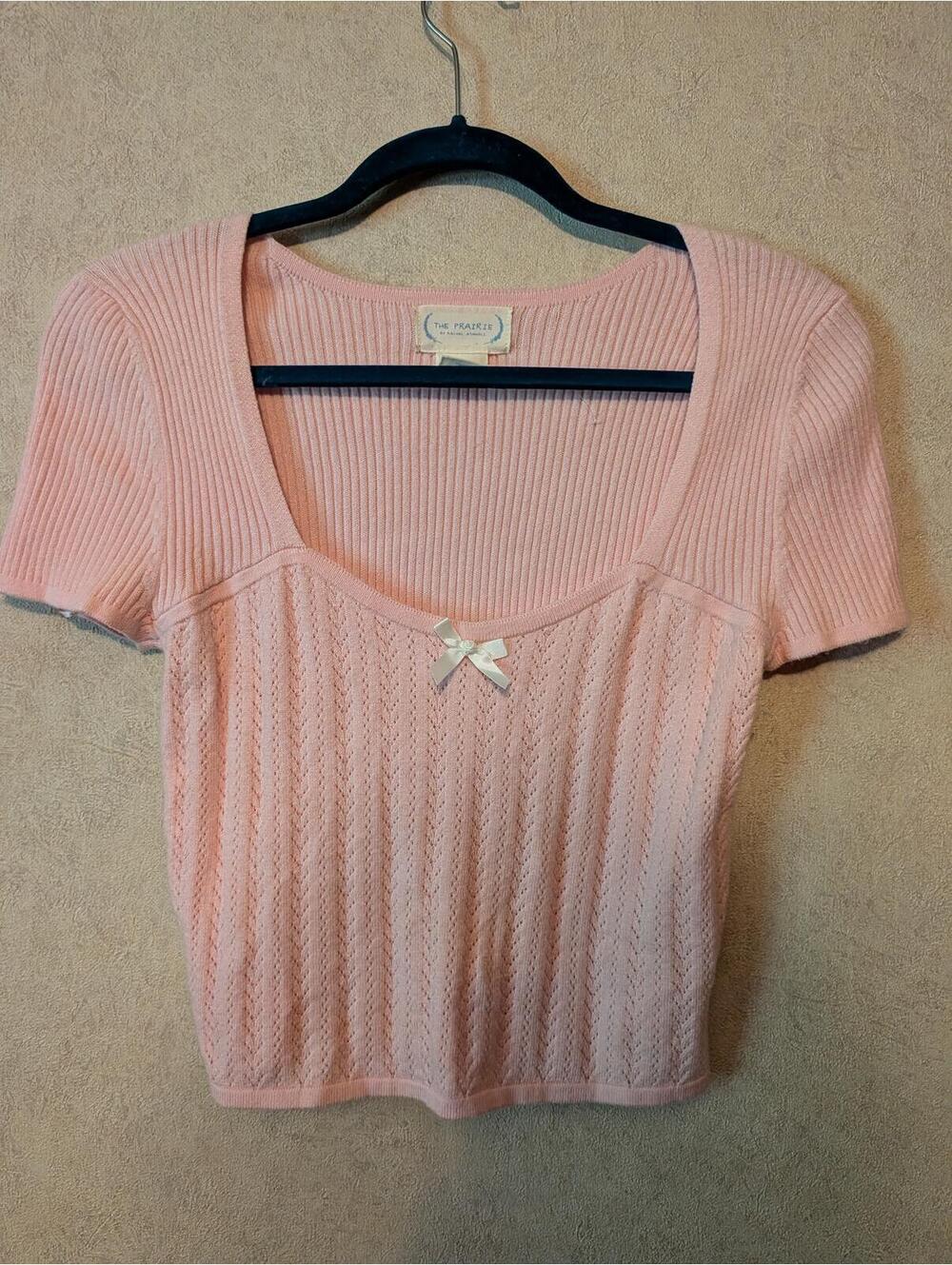THE PRAIRIE by Rachel Ashwell light pink sweater top sz L